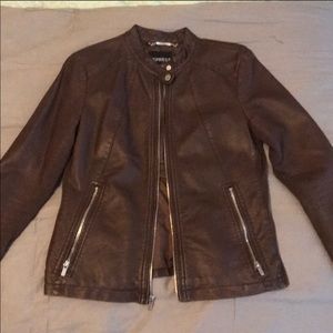 Express Brown Leather Jacket